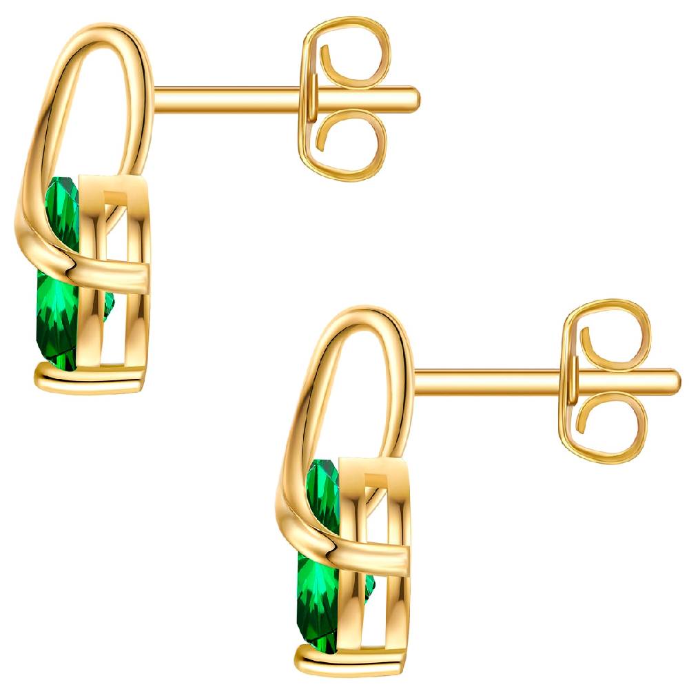 Rafaela Donata Ohrstecker Sterling Silber gelbgold Zirkonia grün Exklusive Angebote