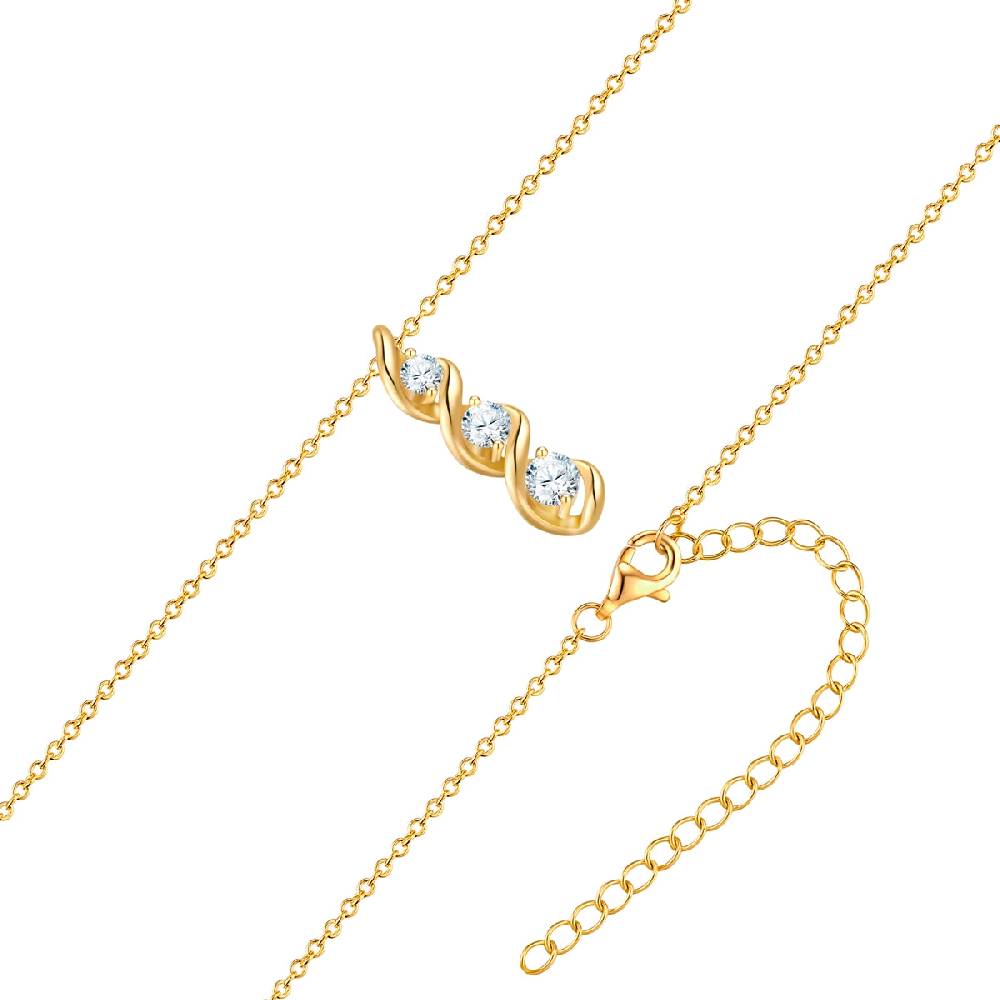 Rafaela Donata Kette mit Anhänger Sterling Silber gelbgold Zirkonia weiß Fabrik Onlineshop