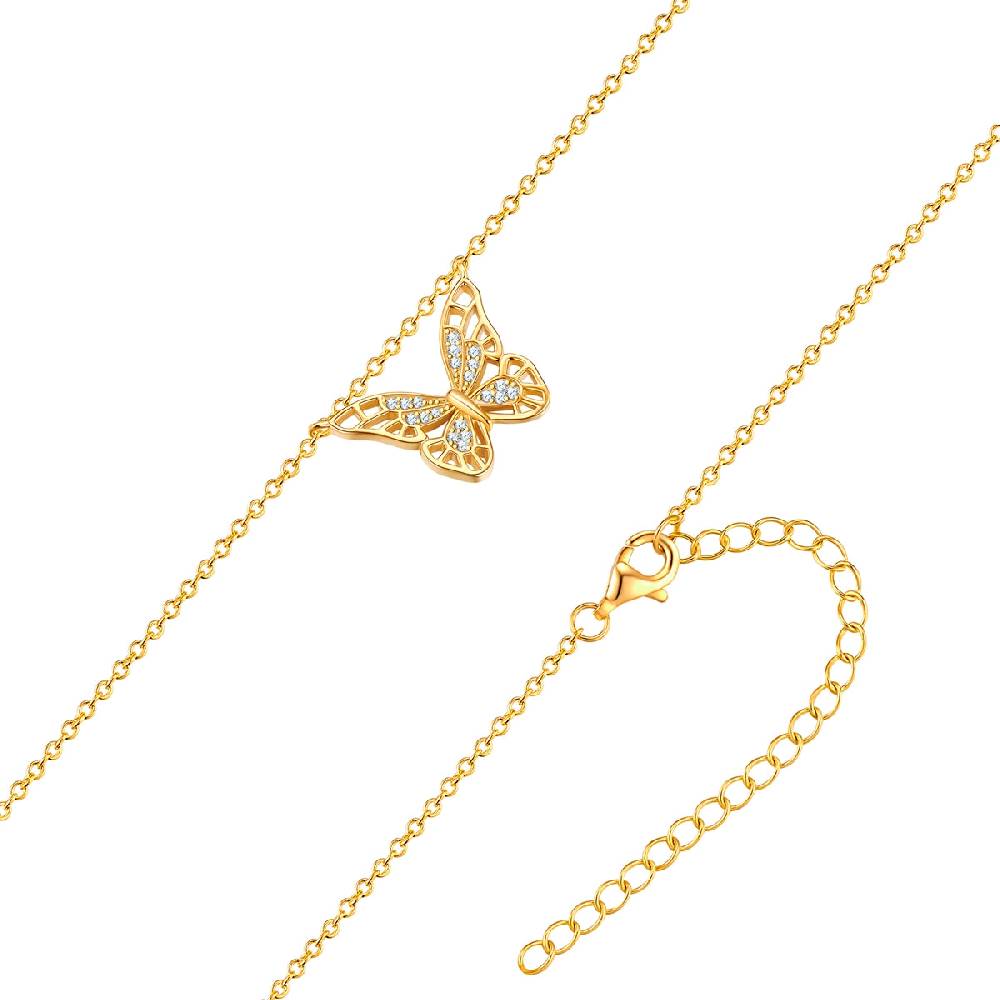 Rafaela Donata Kette mit Anhänger Sterling Silber gelbgold Zirkonia weiß Fabrikpreis