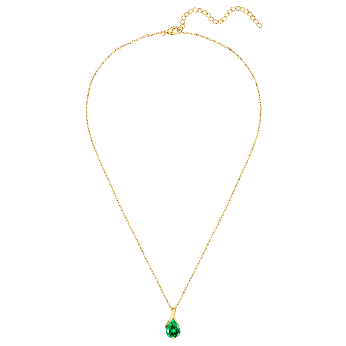 Rafaela Donata Kette mit Anhänger Sterling Silber gelbgold Zirkonia grün Sonderangebot