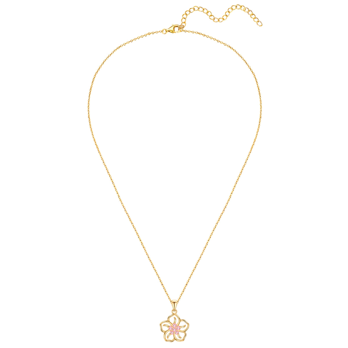 Rafaela Donata Kette mit Anhänger Sterling Silber gelbgold Zirkonia rosa Großer Ausverkauf