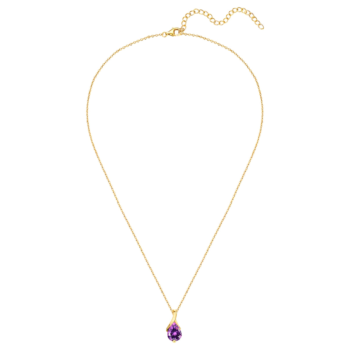 Rafaela Donata Kette mit Anhänger Sterling Silber gelbgold Zirkonia violett Flash Sale