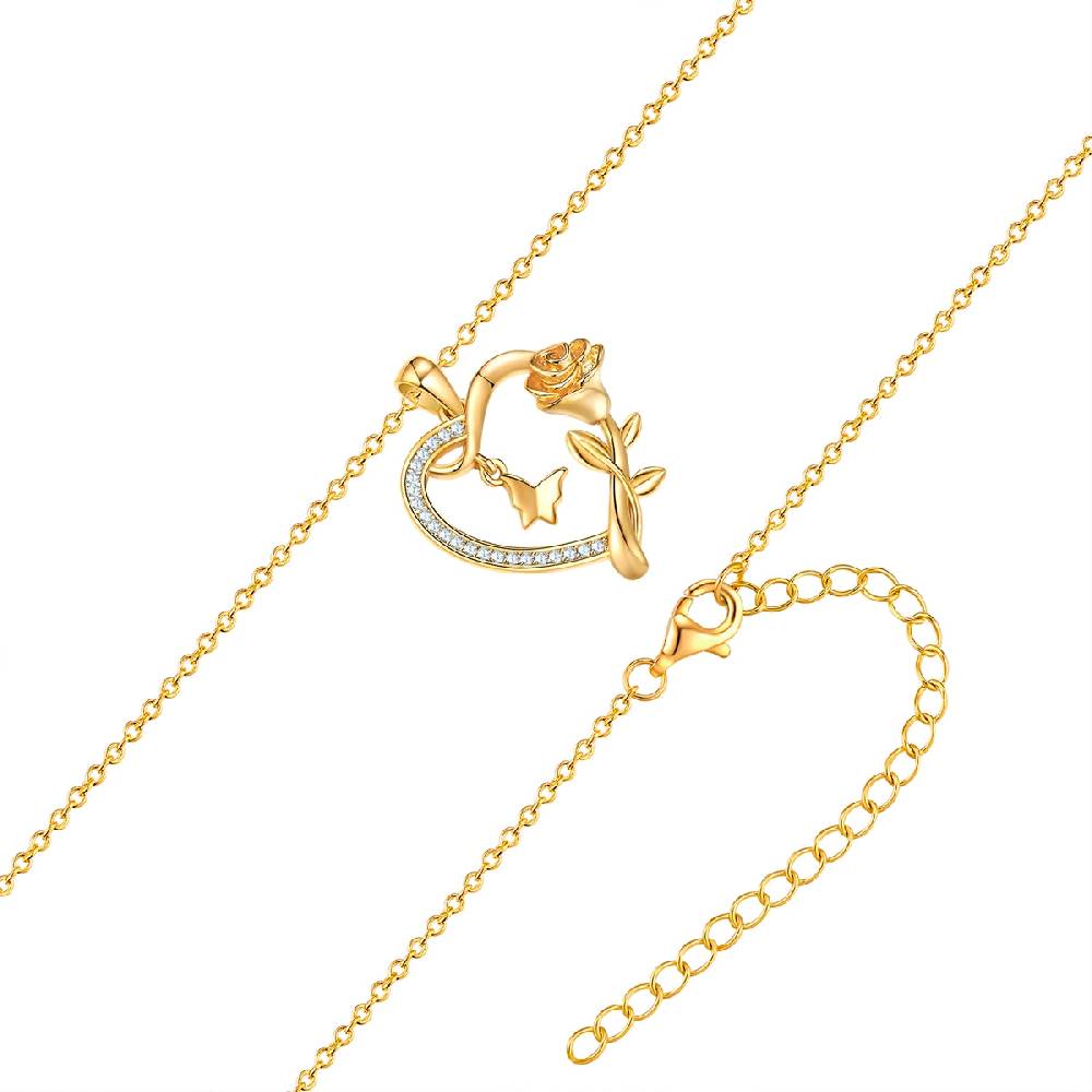 Rafaela Donata Kette mit Anhänger Sterling Silber gelbgold Zirkonia weiß Begrenztes Angebot