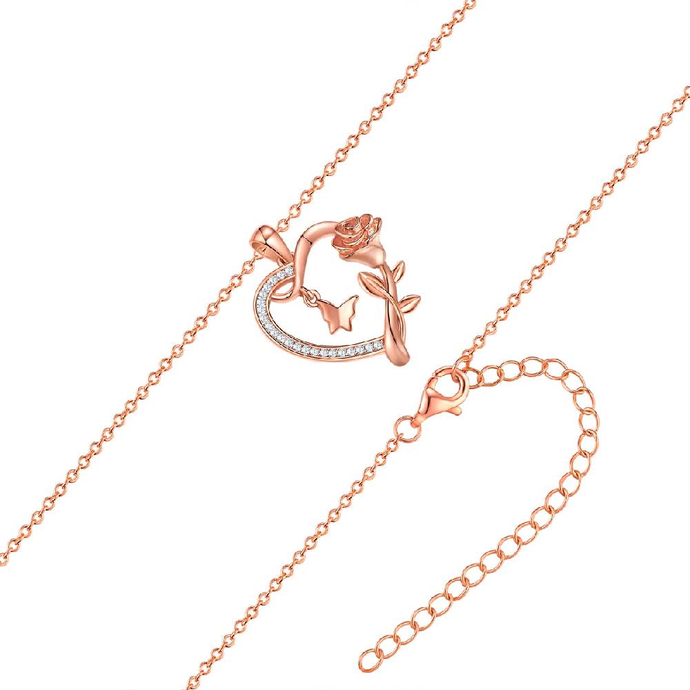 Rafaela Donata Kette mit Anhänger Sterling Silber roségold Zirkonia weiß Online Shopping