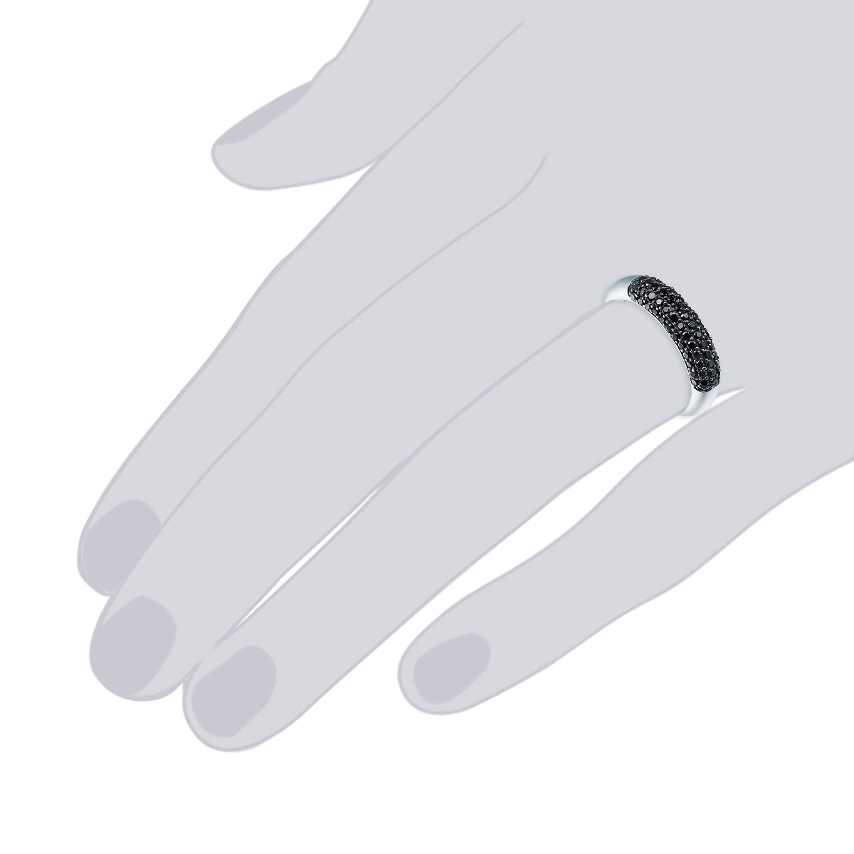 Rafaela Donata Ring Sterling Silber Zirkonia schwarz Sonderangebot der Fabrik