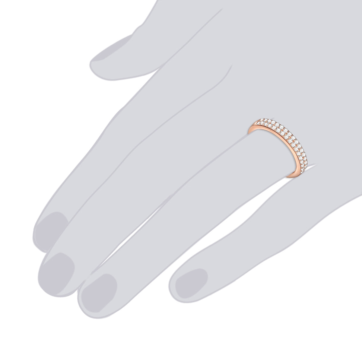 Rafaela Donata Ring Sterling Silber roségold Zirkonia weiß Bis zu 55% Rabatt