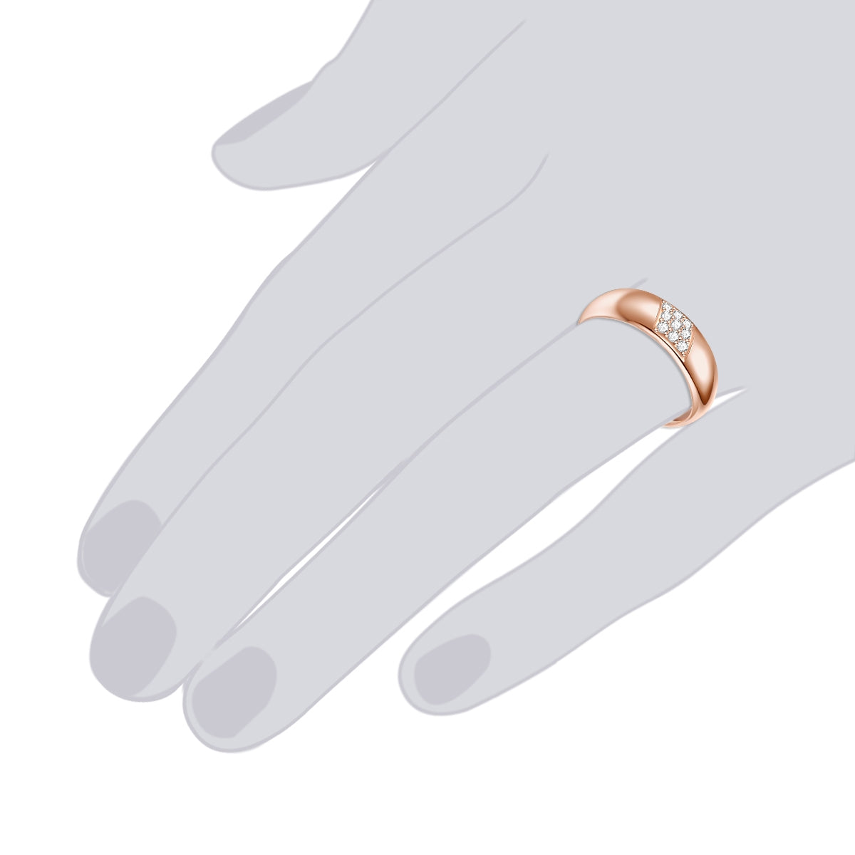 Rafaela Donata Ring Sterling Silber roségold Zirkonia weiß Riesige Rabatte