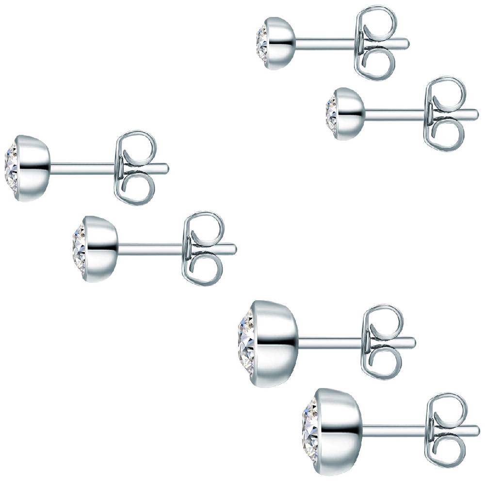 Rafaela Donata 3er Set Ohrstecker Sterling Silber verziert mit Kristallen von Swarovski® weiß Rabatte dieses Monats