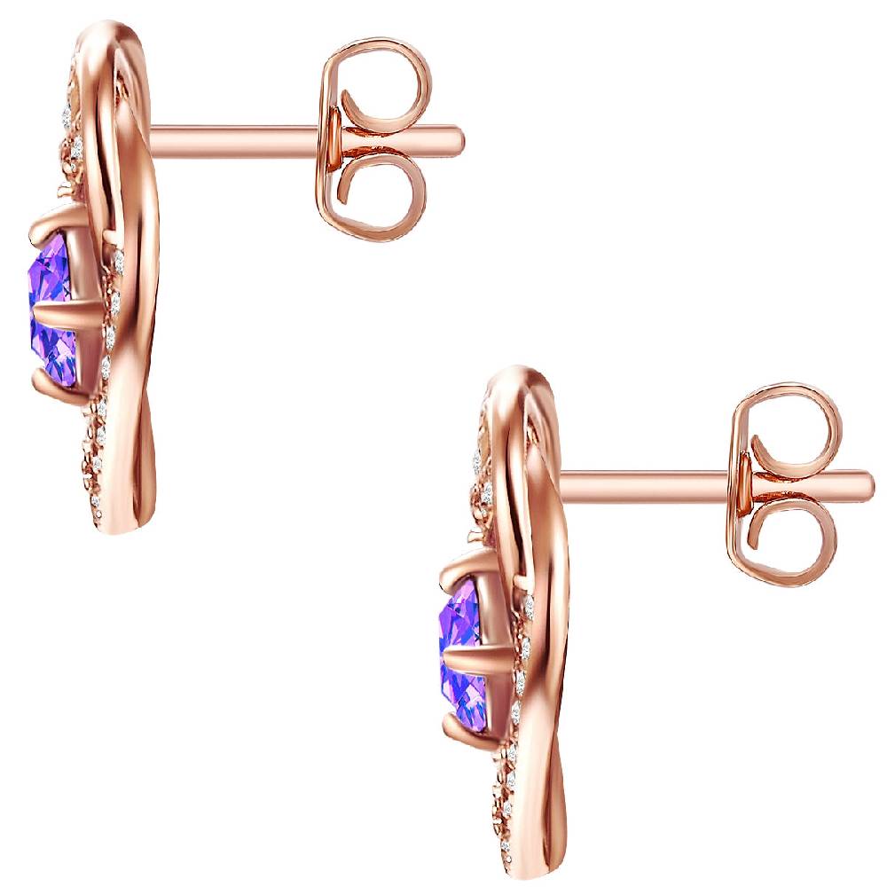 Rafaela Donata Ohrstecker Sterling Silber roségold verziert mit Kristallen von Swarovski® violet Zirkonia weiß Preisnachlass