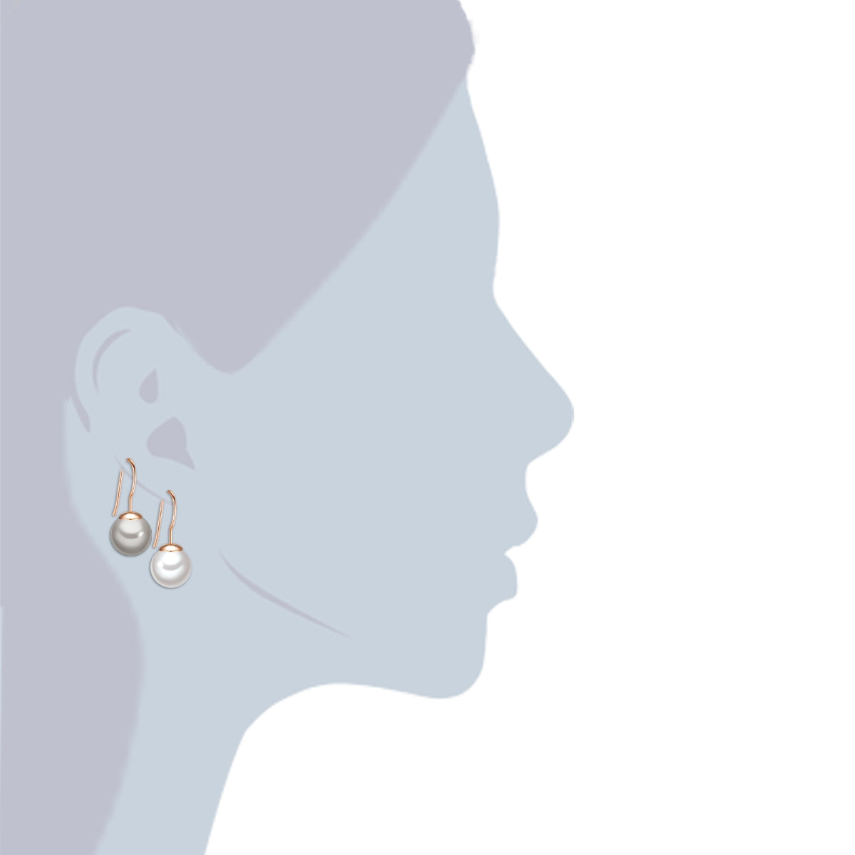 Rafaela Donata 2er Set Perlenohrhänger Sterling Silber roségold Muschelkernperle weiß silbergrau Cyber Monday