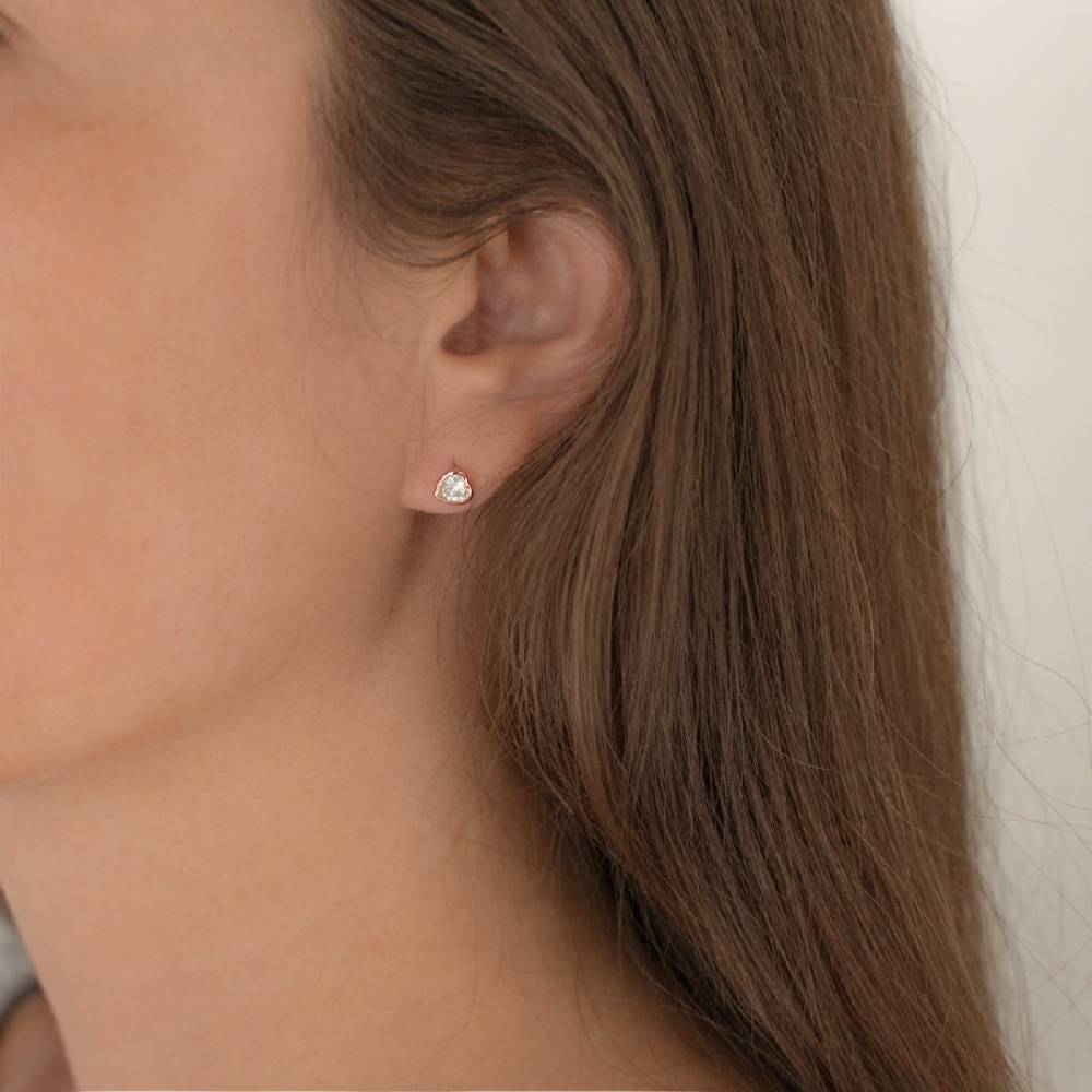 Rafaela Donata Ohrstecker Sterling Silber roségold Zirkonia weiß Muttertagsangebot