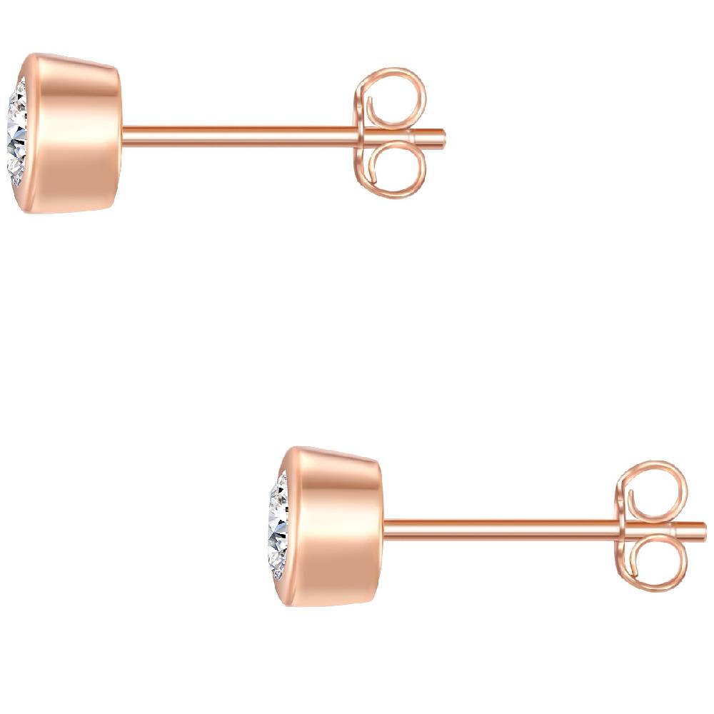 Rafaela Donata Ohrstecker Sterling Silber roségold Zirkonia weiß Vatertagsangebot