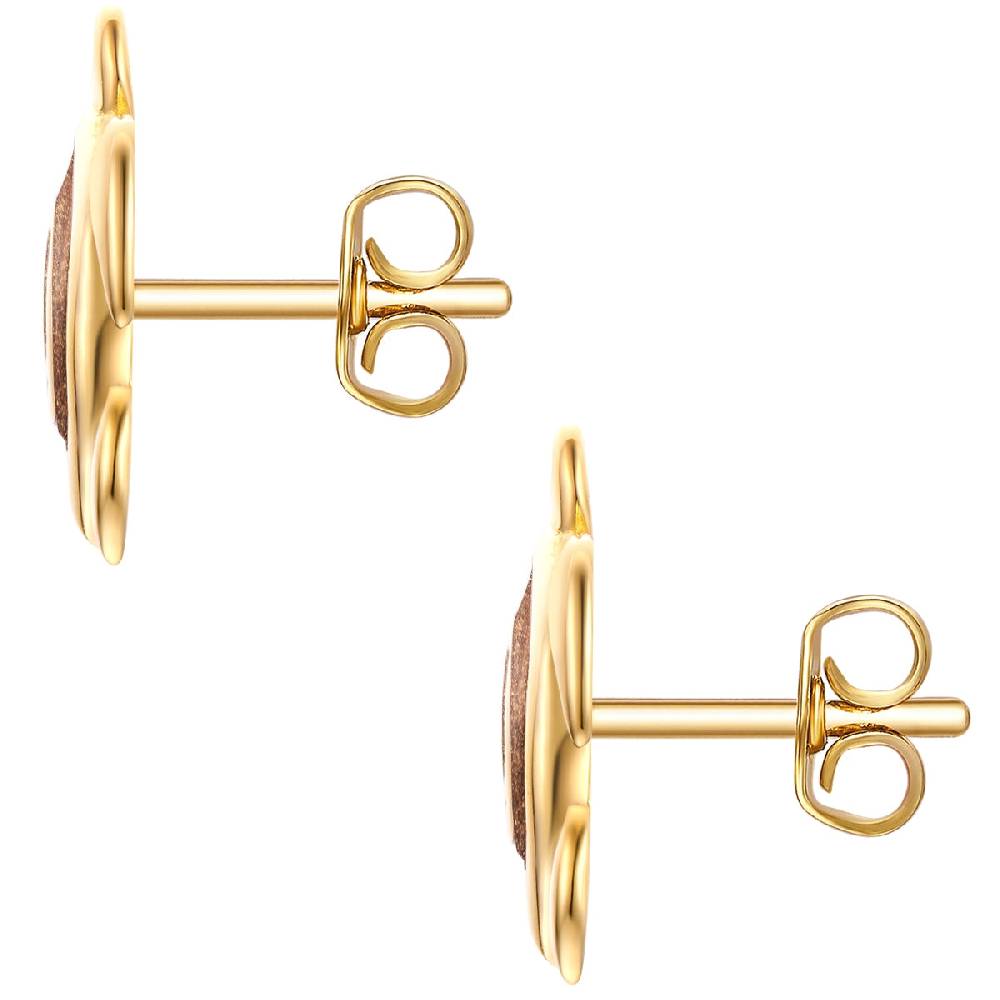 Rafaela Donata Ohrstecker Sterling Silber gelbgold Emaille braun Valentinstagsangebot