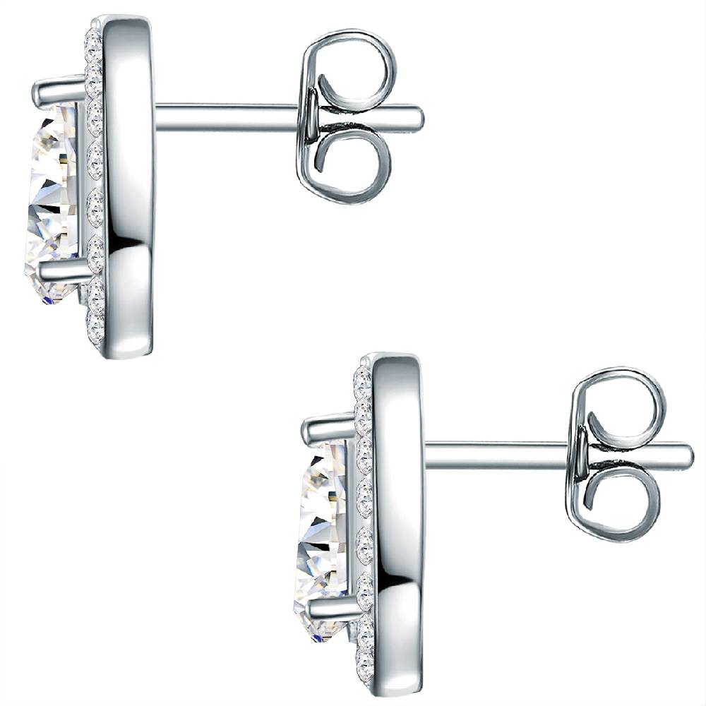 Rafaela Donata Ohrstecker Sterling Silber verziert mit Kristallen von Swarovski® weiß Kostenlose Rückgabe