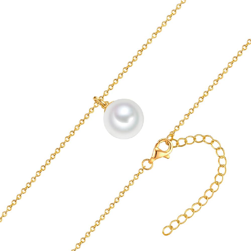 Rafaela Donata Kette mit Anhänger Sterling Silber gelbgold Muschelkernperle weiß Letzte 2 Tage