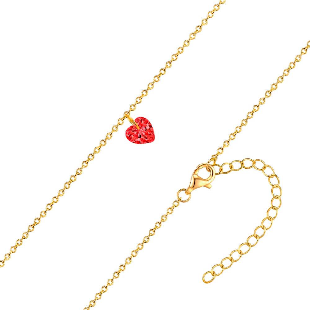 Rafaela Donata Kette mit Anhänger Sterling Silber gebgold Zirkonia rot Letzter Tag