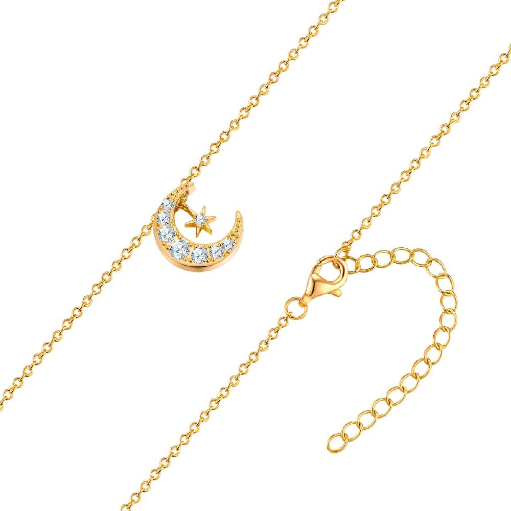 Rafaela Donata Kette mit Anhänger Sterling Silber gelbgold Zirkonia weiß Bis zu 50% Rabatt