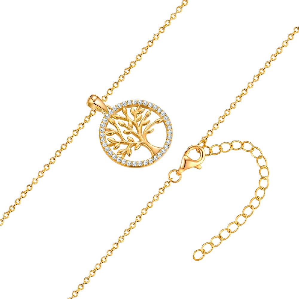 Rafaela Donata Kette mit Anhänger Sterling Silber gelbgold Zirkonia weiß Bis zu 65% Rabatt