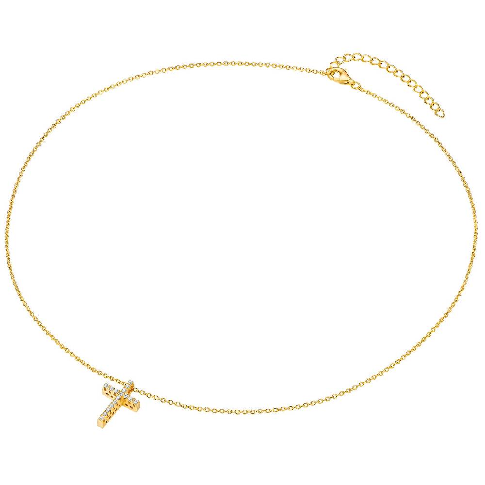 Rafaela Donata Kette mit Anhänger Sterling Silber gelbgold Zirkonia weiß Super Rabatt