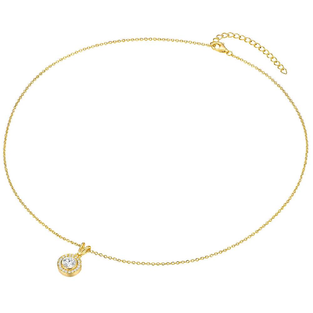 Rafaela Donata Kette mit Anhänger Sterling Silber gelbgold Zirkonia weiß Speichern exportieren