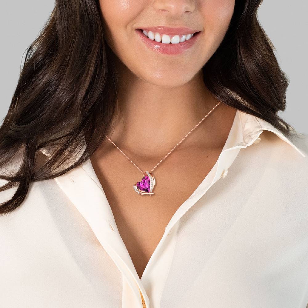 Rafaela Donata Kette mit Anhänger Sterling Silber roségold verziert mit Kristallen von Swarovski® amethyst weiß Black Friday Preise