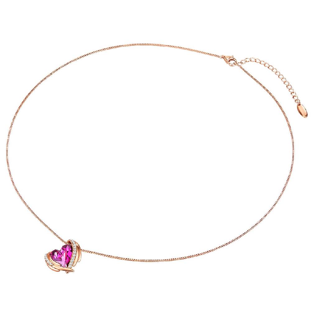 Rafaela Donata Kette mit Anhänger Sterling Silber roségold verziert mit Kristallen von Swarovski® amethyst weiß Black Friday Preise
