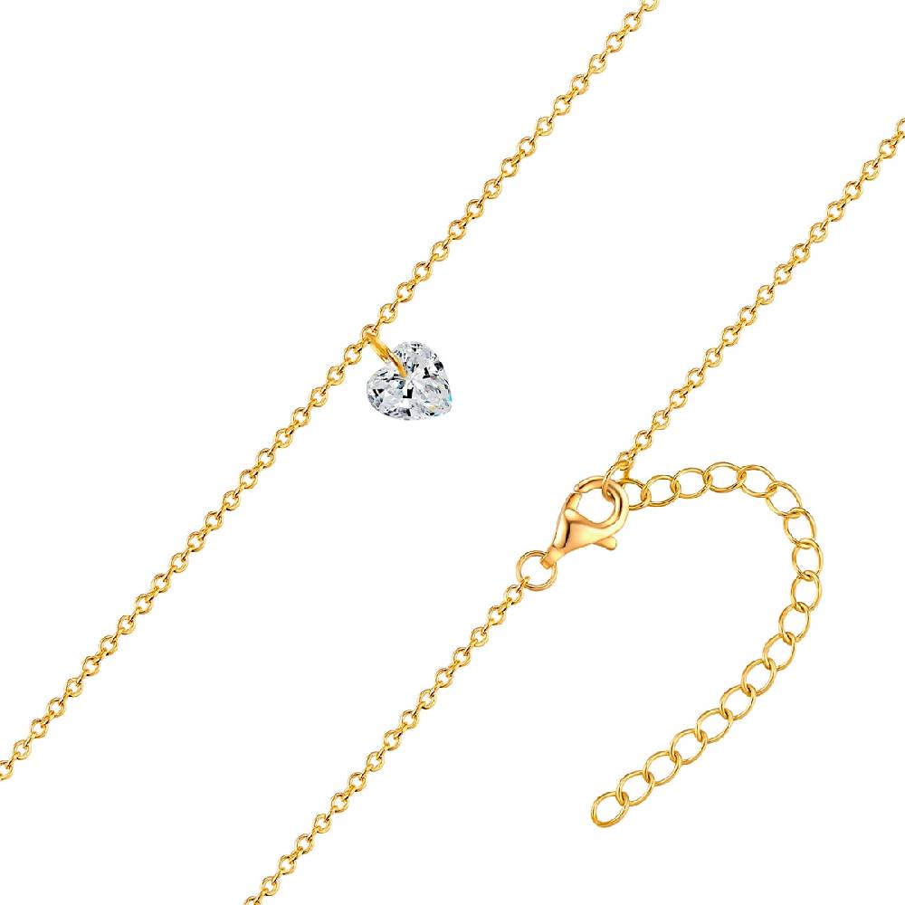 Rafaela Donata Kette mit Anhänger Sterling Silber gelbgold Zirkonia weiß im Angebot