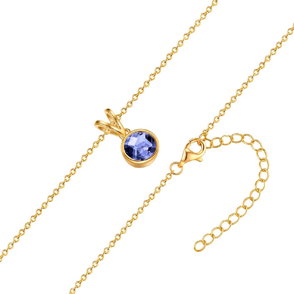 Rafaela Donata Kette mit Anhänger Sterling Silber gelbgold Tansanit blau Fabrikverkauf