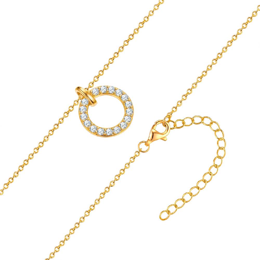 Rafaela Donata Kette mit Anhänger Sterling Silber gelbgold Zirkonia weiß Rabatt