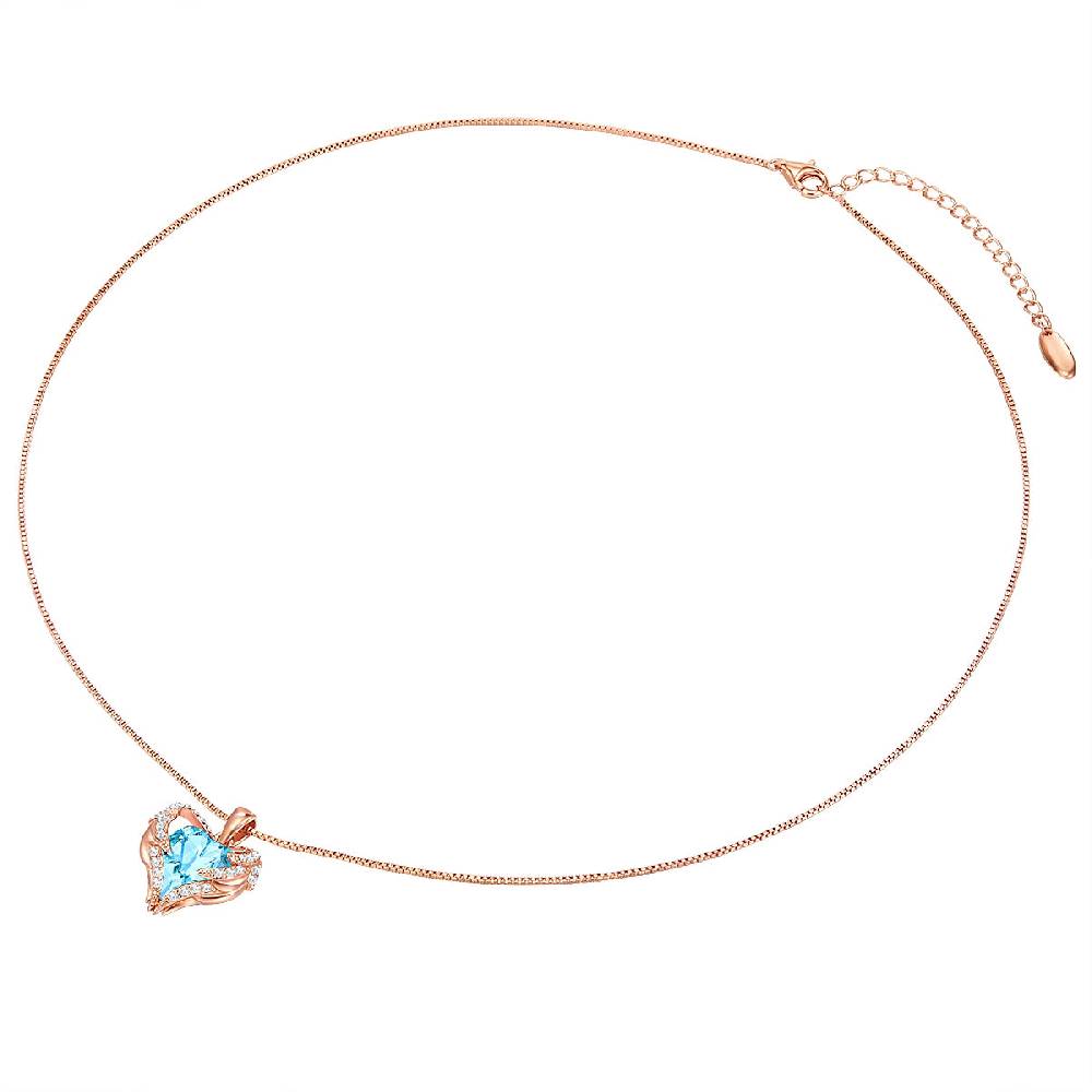 Rafaela Donata Kette mit Anhänger Sterling Silber roségold verziert mit Kristallen von Swarovski® aquamarin weiß Exklusivangebot