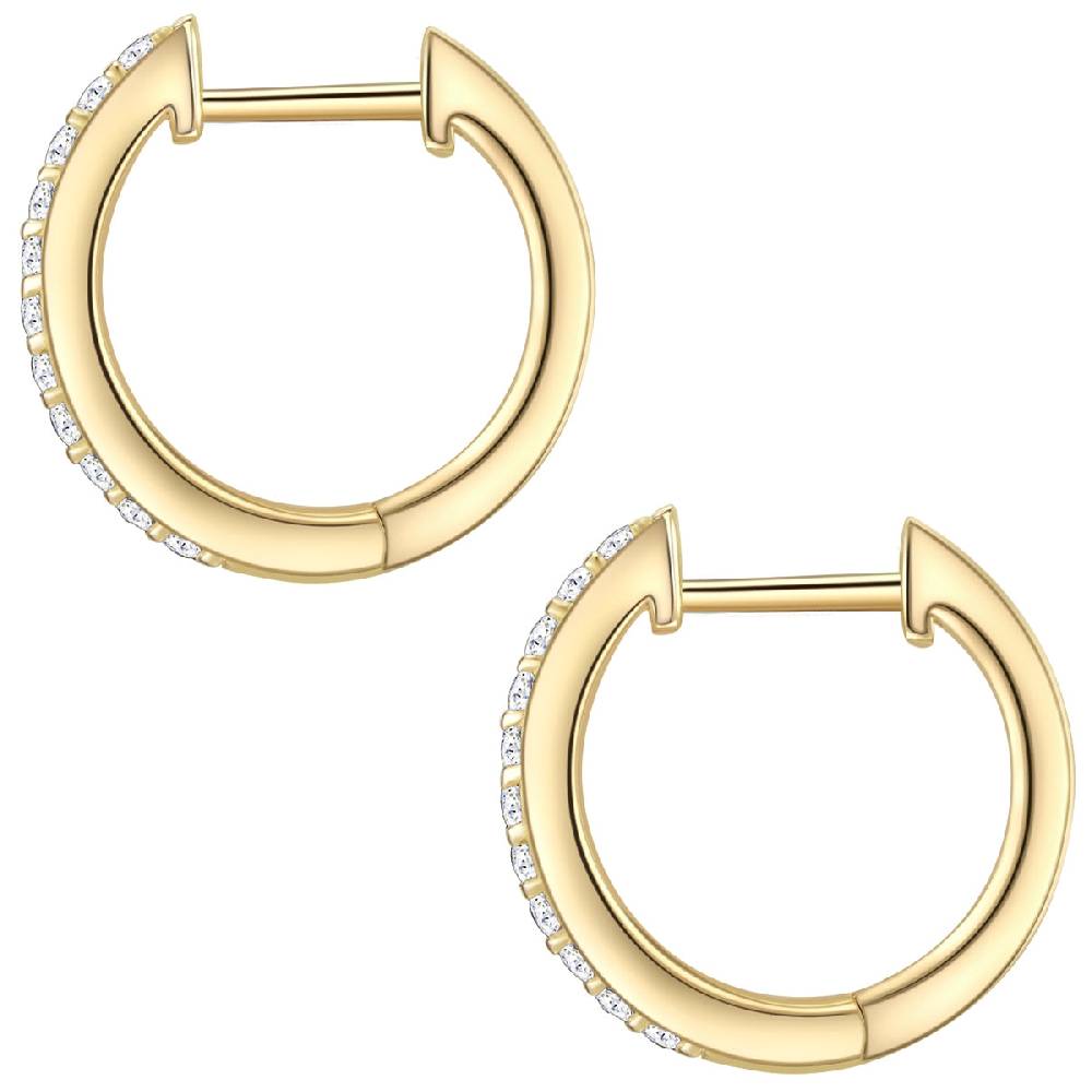 Rafaela Donata Klappcreolen Sterling Silber gelbgold Zirkonia weiß Osterangebot