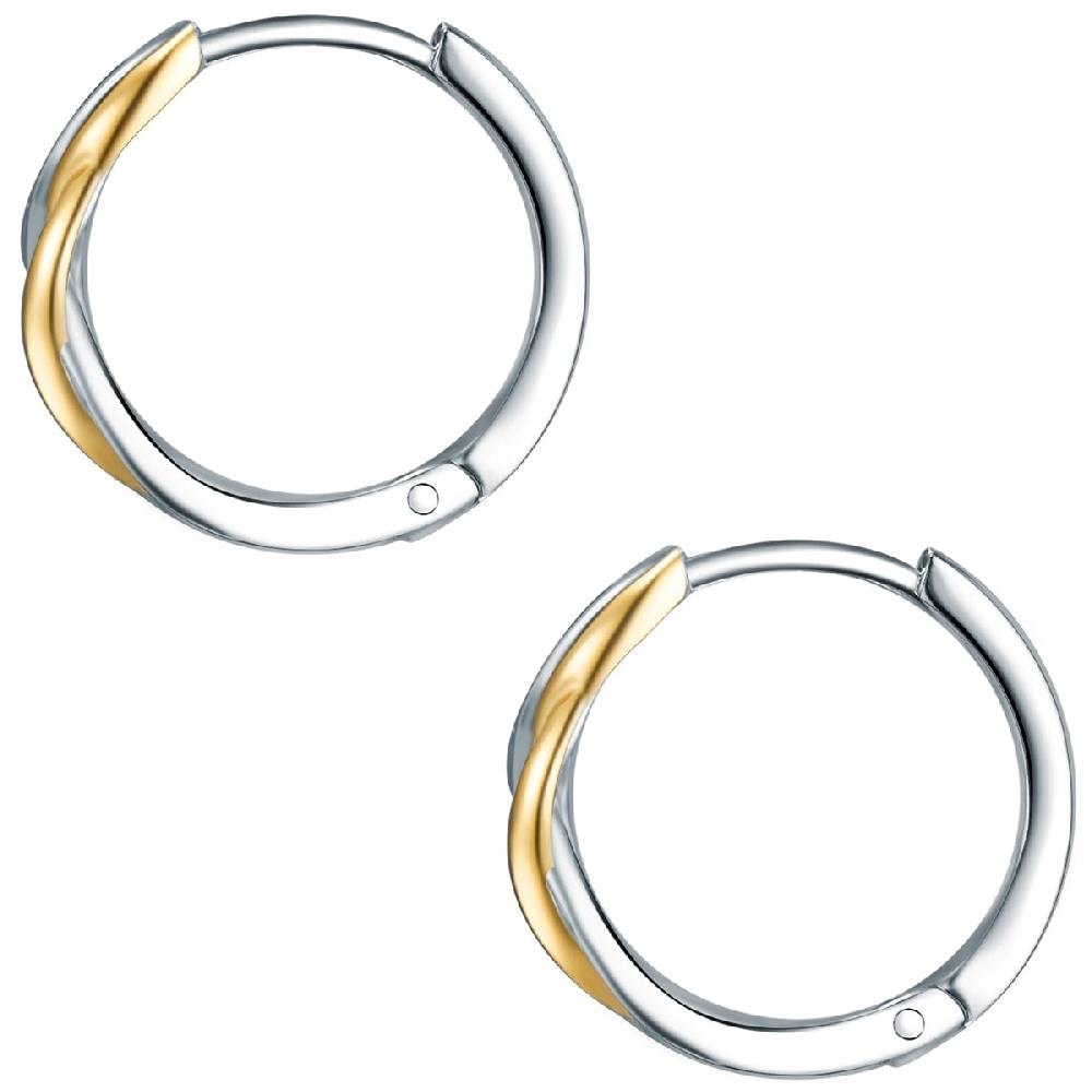 Rafaela Donata Creolen Sterling Silber bi-Color Zirkonia weiß Super Sparpreis