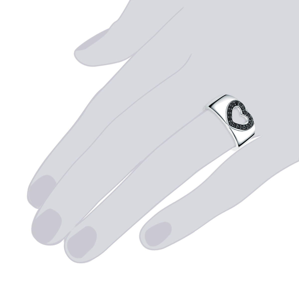 Rafaela Donata Ring Sterling Silber Zirkonia schwarz Clearance-Verkauf
