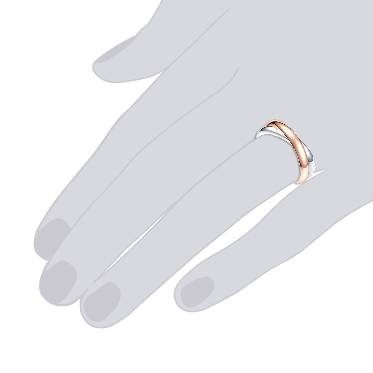 Rafaela Donata Ring Sterling Silber bi-Color Speichern exportieren