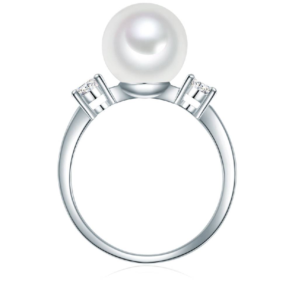 Rafaela Donata Ring Sterling Silber Muschelkernperle weiß Zirkonia weiß Black Friday Preise