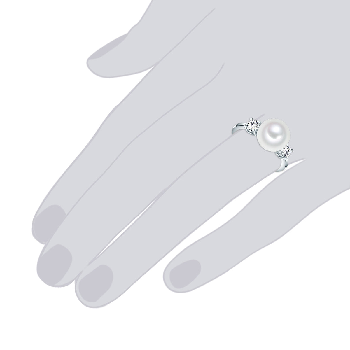 Rafaela Donata Ring Sterling Silber Muschelkernperle weiß Zirkonia weiß Black Friday Preise