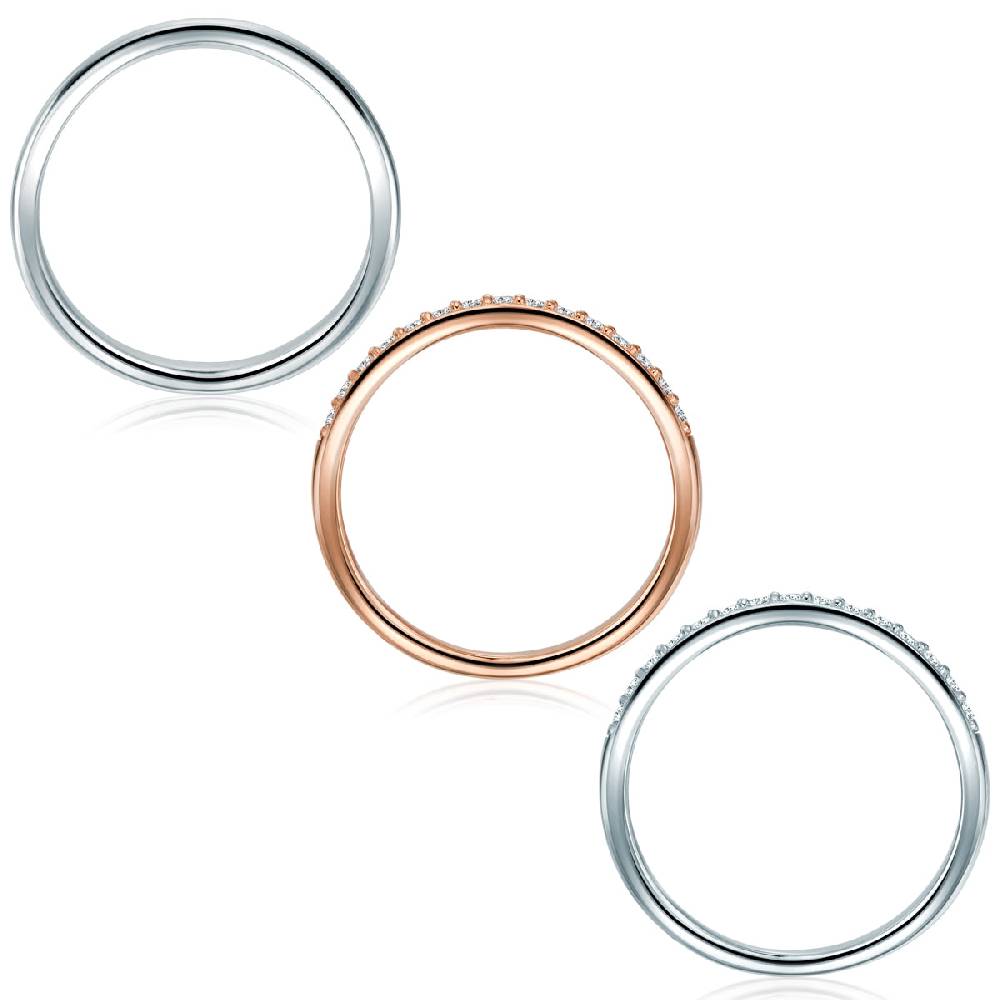 Rafaela Donata 3er Set Ringe Sterlin Silber bi-Color Zirkonia weiß zollfrei