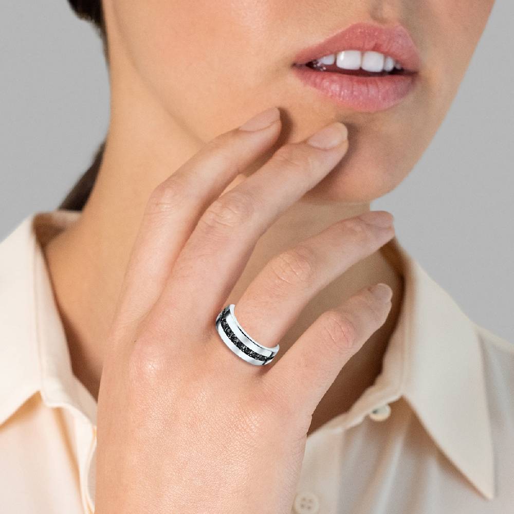 Rafaela Donata Ring Sterling Silber Zirkonia schwarz Auslauf
