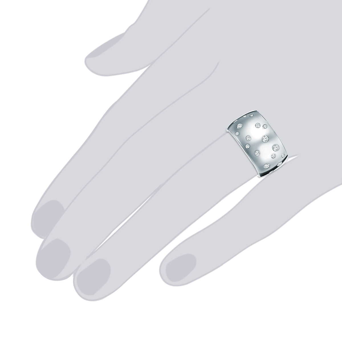 Rafaela Donata Ring Edelstahl verziert mit Kristallen von Swarovski® weiß Hotsell