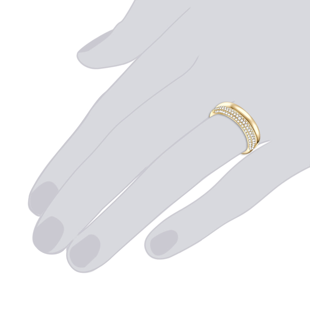Rafaela Donata Ring Sterling Silber gelbgold Zirkonia weiß Großer Ausverkauf