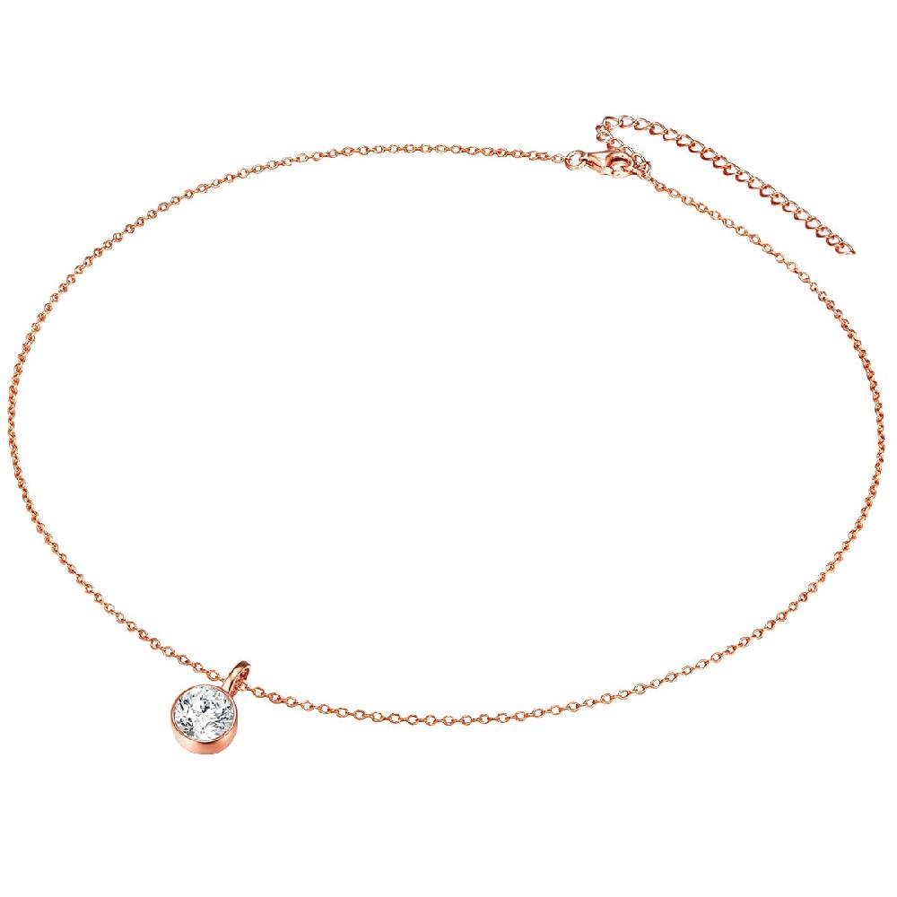 Rafaela Donata Set (Kette+Ohrstecker) Sterling Silber roségold verziert mit Kristallen von Swarovski® weiß Cyber Monday