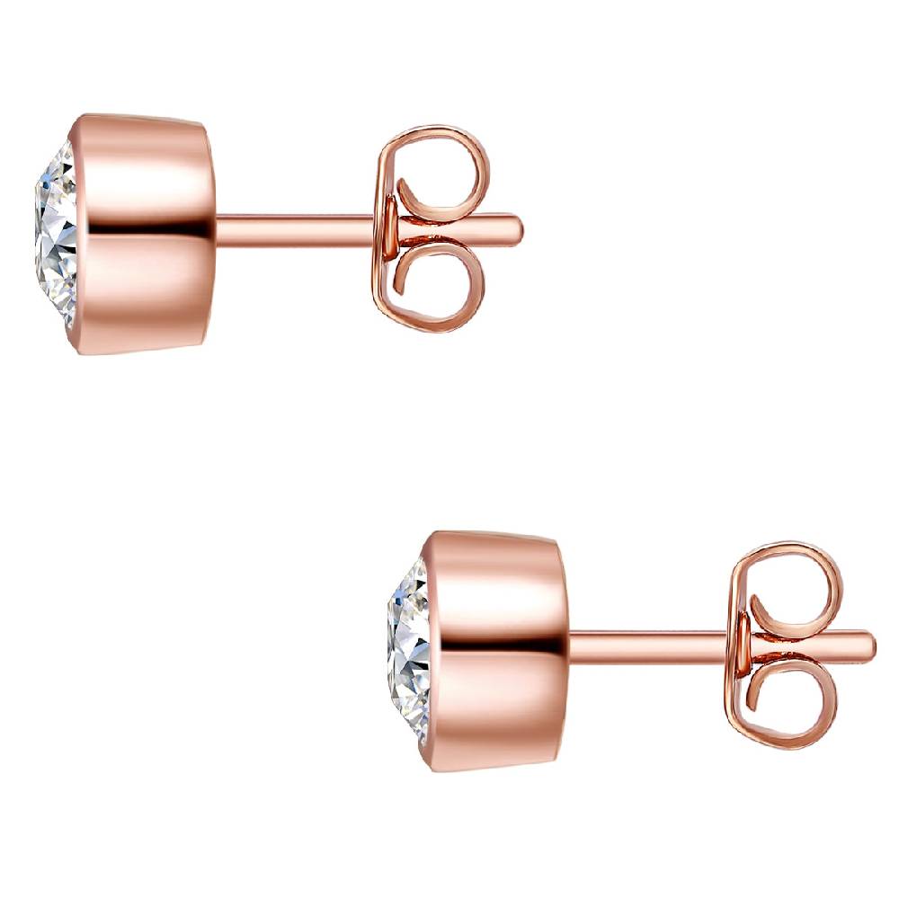 Rafaela Donata Set (Kette+Ohrstecker) Sterling Silber roségold verziert mit Kristallen von Swarovski® weiß Cyber Monday