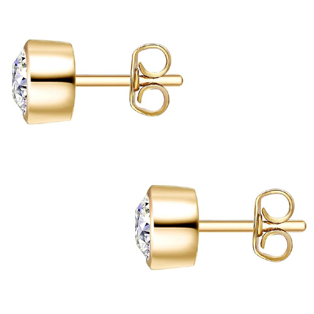 Rafaela Donata Set (Kette+Ohrstecker) Sterling Silber gelbgold verziert mit Kristallen von Swarovski® weiß Vatertagsangebot