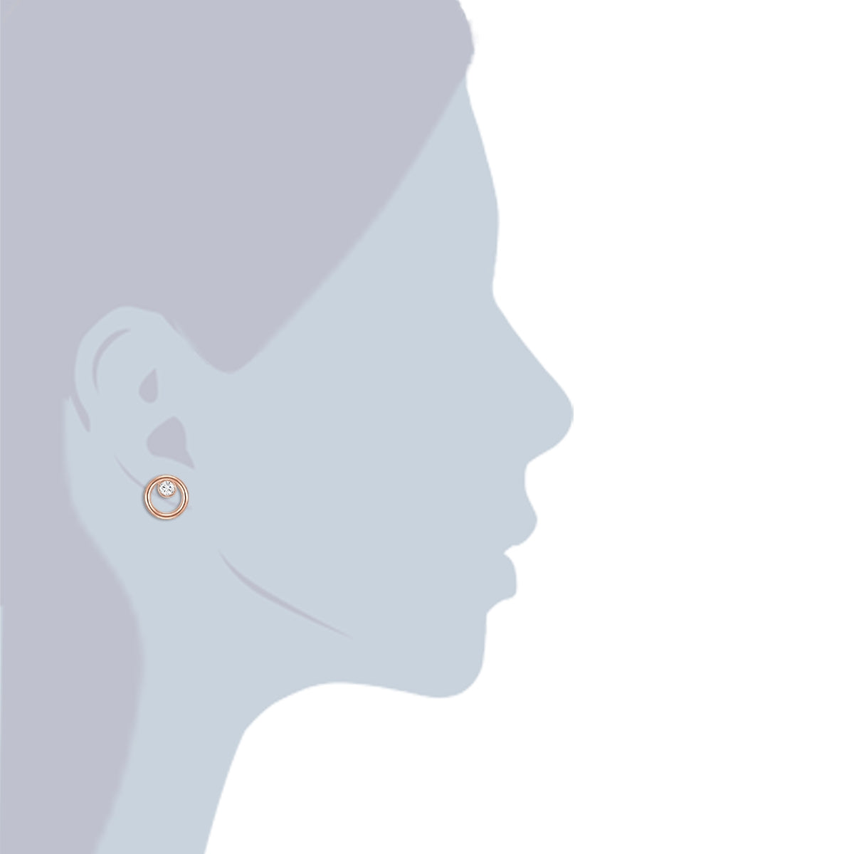 Rafaela Donata Ohrstecker Sterling Silber roségold Zirkonia weiß Neueste Mode