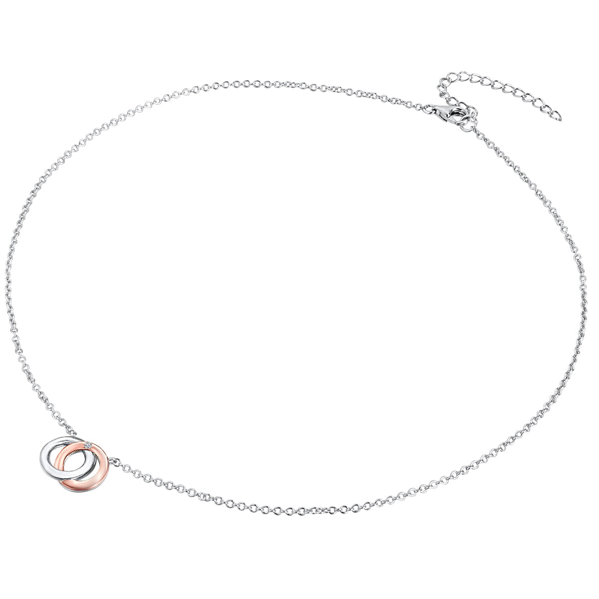 Rafaela Donata Kette mit Anhänger Sterling Silber bi-Color Diamant weiß Begrenzt auf 3 Tage