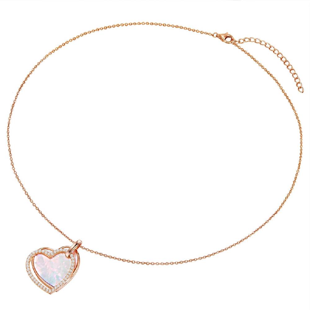 Rafaela Donata Kette Sterling Silber roségold Perlmutt Zirkonia weiß 50% Rabatt für begrenzte Zeit