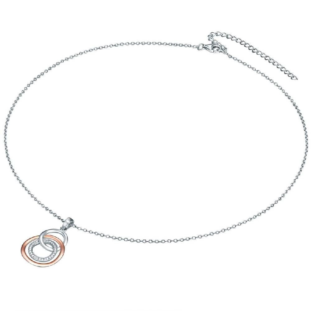 Rafaela Donata Kette mit Anhänger Sterling Silber bi-Color Zirkonia weiß Auslauf