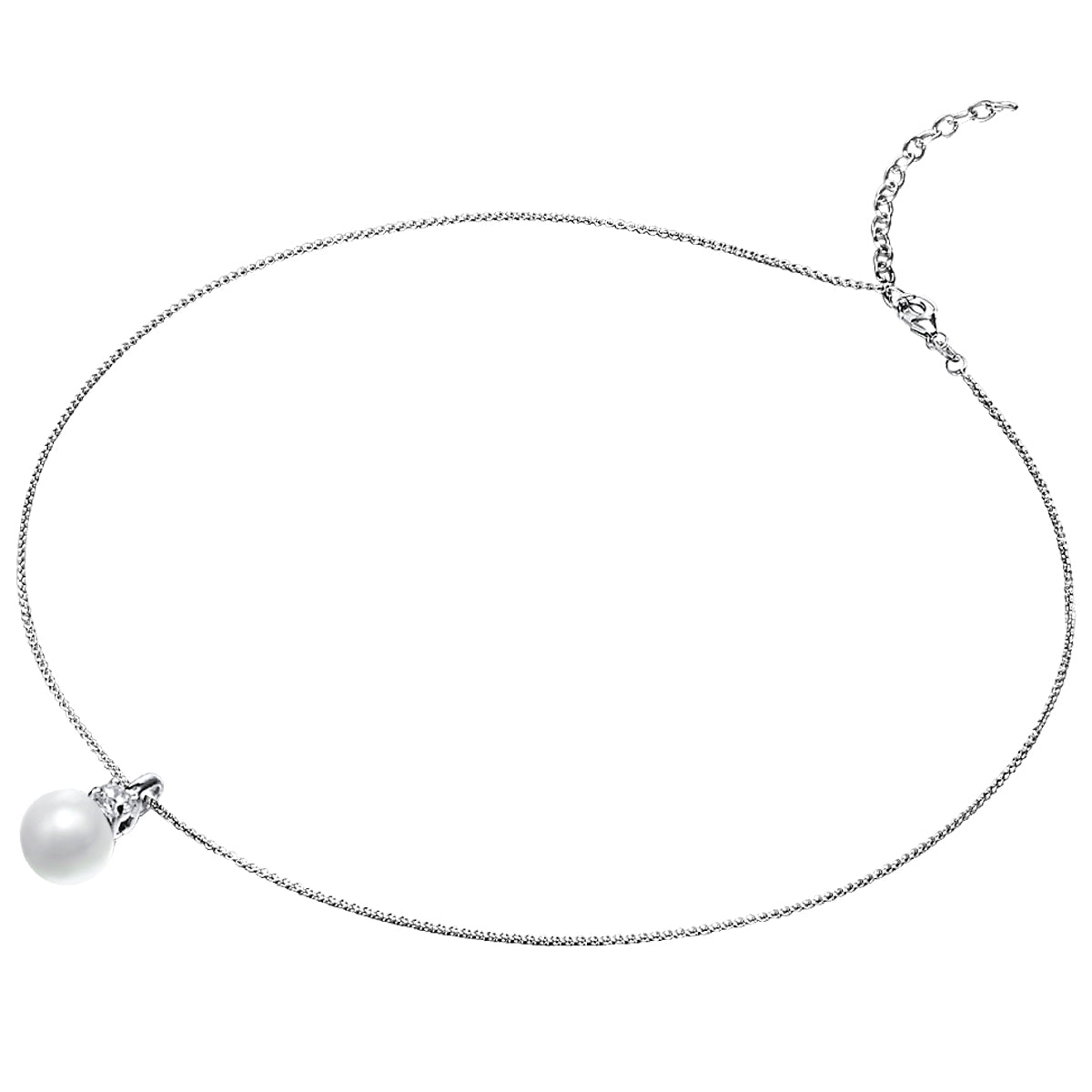 Rafaela Donata Kette mit Anhänger Sterling Silber Perle (synth.) weiß Zirkonia weiß Hotsell