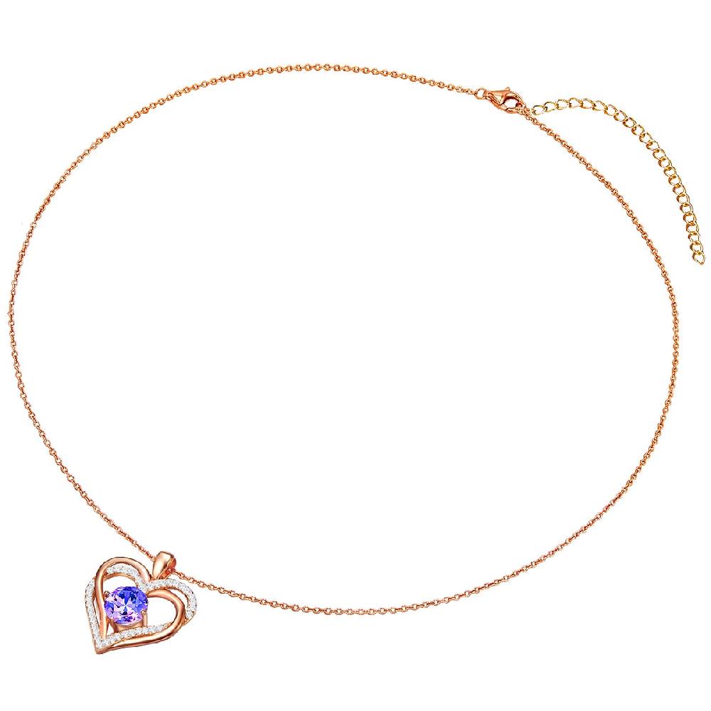 Rafaela Donata Kette mit Anhänger Sterling Silber roségold verziert mit Kristallen von Swarovski® violet Zirkonia w Günstiger Verkauf