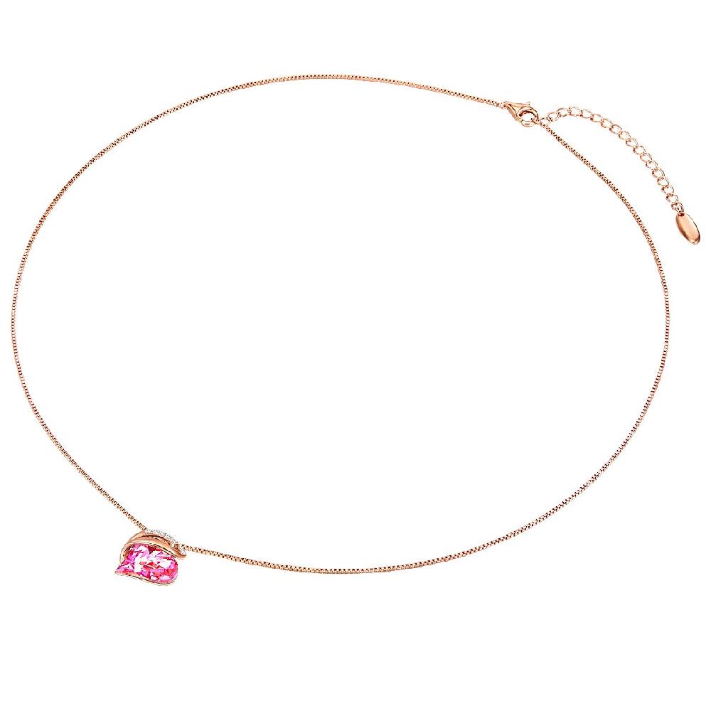 Rafaela Donata Kette mit Anhänger Sterling Silber roségold verziert mit Kristallen von Swarovski® Rosa weiß Günstig kaufen